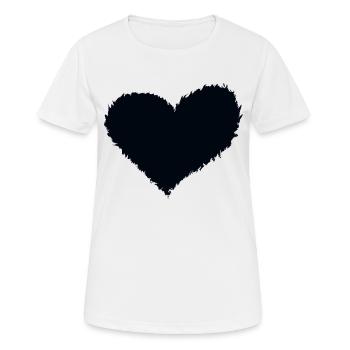 Heart burning black - Women's Breathable T-Shirt - white - Front - AI Model Female 172 dark (172cm)
