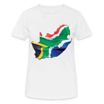 Echte Südafrika Flagge – Flag Map - Frauen T-Shirt atmungsaktiv - Weiß - Vorne - AI Model Female 172 dark (172cm)