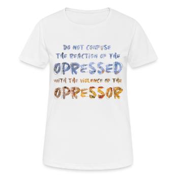 Resistance Phrases - Women's Breathable T-Shirt - white - Front - AI Model Female 172 dark (172cm)