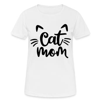 Cat Mom Funny Cute Kitty Mama Cat lover - Frauen T-Shirt atmungsaktiv - Weiß - Vorne - AI Model Female 172 dark (172cm)