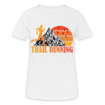 Trail Running Hit The Trail Gift x Trail Runner - Women's Breathable T-Shirt - white - Front - AI Model Female 172 dark (172cm)