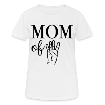 Mom of Four Mutter - Frauen T-Shirt atmungsaktiv - Weiß - Vorne - AI Model Female 172 dark (172cm)