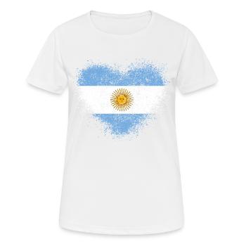 Argentine - T-shirt respirant Femme - blanc - Devant - AI Model Female 172 dark (172cm)