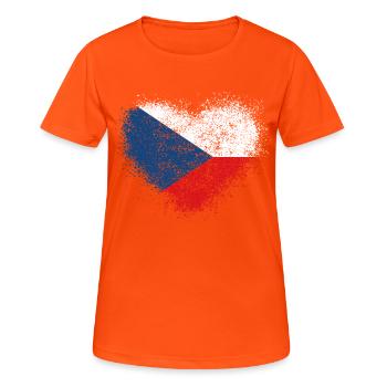 Tschechische Republik - Frauen T-Shirt atmungsaktiv - Neonorange - Vorne - AI Model Female 172 dark (172cm)