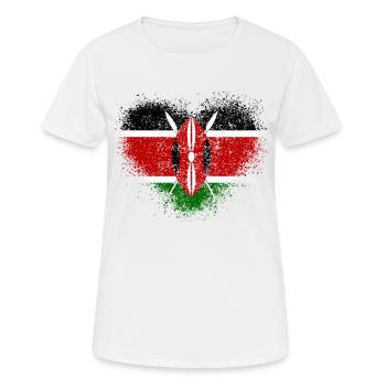Kenia - Frauen T-Shirt atmungsaktiv - Weiß - Vorne - AI Model Female 172 dark (172cm)