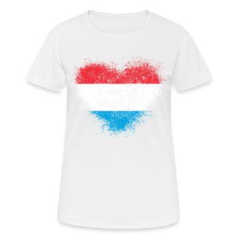 Luxemburg - Frauen T-Shirt atmungsaktiv - Weiß - Vorne - AI Model Female 172 dark (172cm)