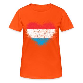 Luxembourg - T-shirt respirant Femme - orange néon - Devant - AI Model Female 172 dark (172cm)