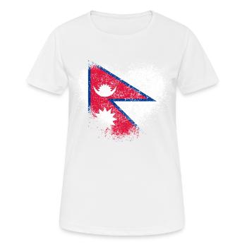 Nepal - Frauen T-Shirt atmungsaktiv - Weiß - Vorne - AI Model Female 172 dark (172cm)