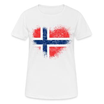Norvège - T-shirt respirant Femme - blanc - Devant - AI Model Female 172 dark (172cm)