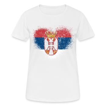 Serbien - Frauen T-Shirt atmungsaktiv - Weiß - Vorne - AI Model Female 172 dark (172cm)