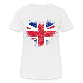 Royaume-Uni - T-shirt respirant Femme - blanc - Devant - AI Model Female 172 dark (172cm)