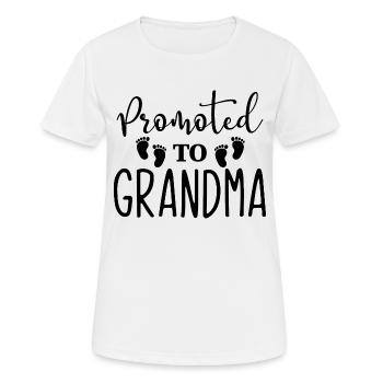 Promoted to GRANDMA - Frauen T-Shirt atmungsaktiv - Weiß - Vorne - AI Model Female 172 dark (172cm)