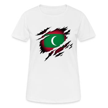 Malediven im Herzen - Frauen T-Shirt atmungsaktiv - Weiß - Vorne - AI Model Female 172 dark (172cm)