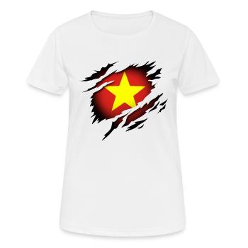 Le Vietnam dans l’âme - T-shirt respirant Femme - blanc - Devant - AI Model Female 172 dark (172cm)