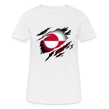 Le Groenland dans l’âme - T-shirt respirant Femme - blanc - Devant - AI Model Female 172 dark (172cm)