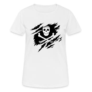 Jolly Roger Pirates at heart - Women's Breathable T-Shirt - white - Front - AI Model Female 172 dark (172cm)