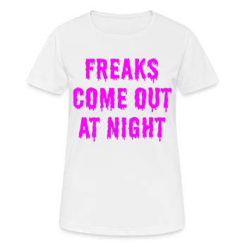 Freaks come out at night nightmare Halloween Zombie - Women's Breathable T-Shirt - white - Front - AI Model Female 172 dark (172cm)