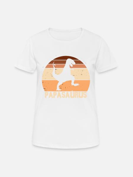 Papasaurus Papa Retro Vintage Father's Day - Women's Breathable T-Shirt - white