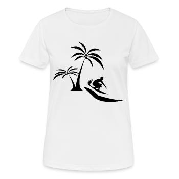 Surfen Surfing Wellenreiten - Frauen T-Shirt atmungsaktiv - Weiß - Vorne - AI Model Female 172 dark (172cm)