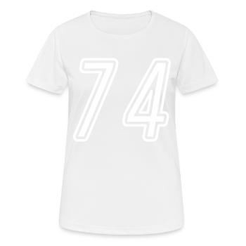 74 Number number - Women's Breathable T-Shirt - white - Front - AI Model Female 172 dark (172cm)
