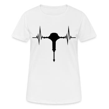 Herzschlag Puls Abbruchhammer - Frauen T-Shirt atmungsaktiv - Weiß - Vorne - AI Model Female 172 dark (172cm)