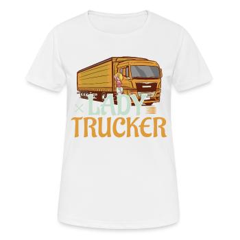 Lady Trucker Trucking Truck Driver - Women's Breathable T-Shirt - white - Front - AI Model Female 172 dark (172cm)