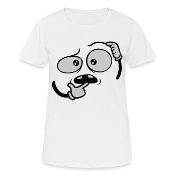 Geste de la main visage sceptique - T-shirt respirant Femme - blanc - Devant - AI Model Female 172 dark (172cm)