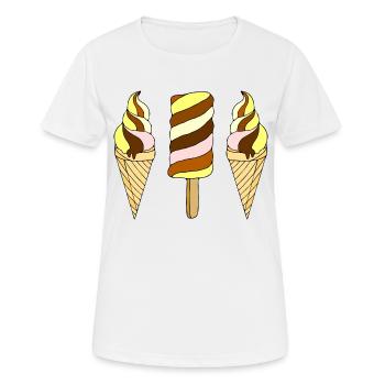Eis - Frauen T-Shirt atmungsaktiv - Weiß - Vorne - AI Model Female 172 dark (172cm)