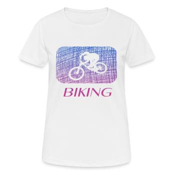 biking biken - Frauen T-Shirt atmungsaktiv - Weiß - Vorne - AI Model Female 172 dark (172cm)