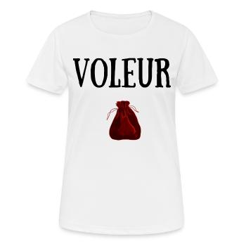 VOLEUR PERSONNAGE JDR - T-shirt respirant Femme - blanc - Devant - AI Model Female 172 dark (172cm)