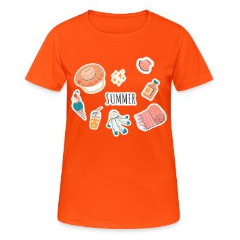 Summer for everyone - Women's Breathable T-Shirt - neon orange - Front - AI Model Female 172 dark (172cm)