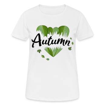 Herbst Herbstblätter Blätter - Frauen T-Shirt atmungsaktiv - Weiß - Vorne - AI Model Female 172 dark (172cm)