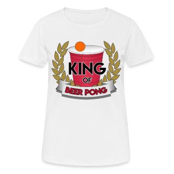 ROI du BEER PONG, Party College Drinking Games Rouge - T-shirt respirant Femme - blanc - Devant - AI Model Female 172 dark (172cm)