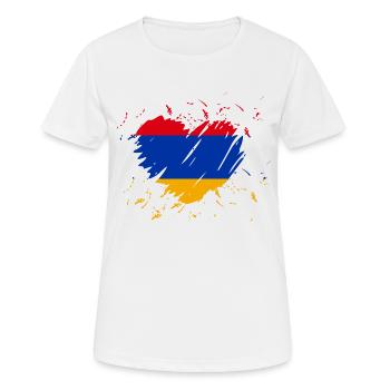 Armenien Herz - Frauen T-Shirt atmungsaktiv - Weiß - Vorne - AI Model Female 172 dark (172cm)