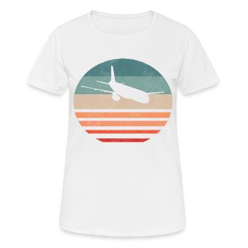 Flugzeug Pilot Vintage Retro Geschenkidee - Frauen T-Shirt atmungsaktiv - Weiß - Vorne - AI Model Female 172 dark (172cm)