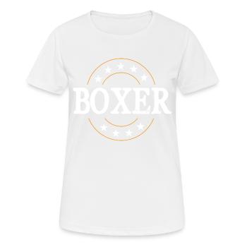 Boxer Boxen Sport - Frauen T-Shirt atmungsaktiv - Weiß - Vorne - AI Model Female 172 dark (172cm)