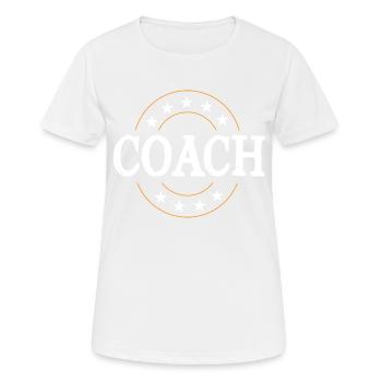 Coach Trainer - Frauen T-Shirt atmungsaktiv - Weiß - Vorne - AI Model Female 172 dark (172cm)