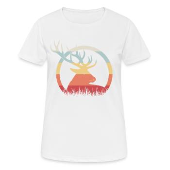 Hirsch - Frauen T-Shirt atmungsaktiv - Weiß - Vorne - AI Model Female 172 dark (172cm)