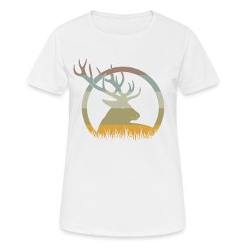 Cerf - T-shirt respirant Femme - blanc - Devant - AI Model Female 172 dark (172cm)