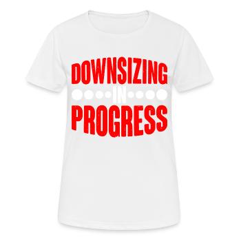 Réduction des effectifs en cours 19 - T-shirt respirant Femme - blanc - Devant - AI Model Female 172 dark (172cm)