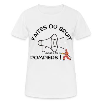 Faites du bruit pour les pompiers - Les héros de.. - T-shirt respirant Femme - blanc - Devant - AI Model Female 172 dark (172cm)