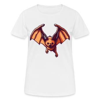 Flughund als Retro und Vintage Pixelart - Frauen T-Shirt atmungsaktiv - Weiß - Vorne - AI Model Female 172 dark (172cm)