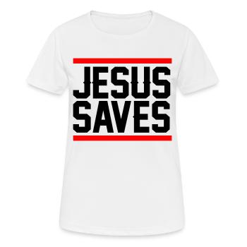 Jésus sauve - T-shirt respirant Femme - blanc - Devant - AI Model Female 172 dark (172cm)