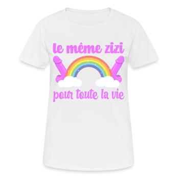 EVJF Accessoire Zizi Enterrement Vie Jeune Fille - T-shirt respirant Femme - blanc - Devant - AI Model Female 172 dark (172cm)