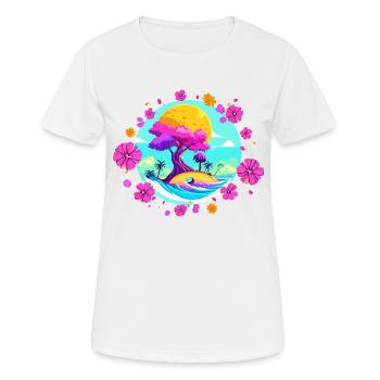 Rosa Blüte - Frauen T-Shirt atmungsaktiv - Weiß - Vorne - AI Model Female 172 dark (172cm)
