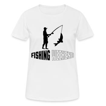 Week-end de pêche - T-shirt respirant Femme - blanc - Devant - AI Model Female 172 dark (172cm)
