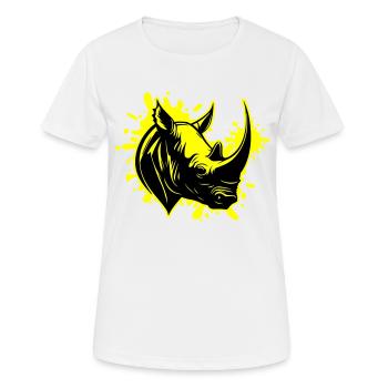Rhinoceros Animal Head - Women's Breathable T-Shirt - white - Front - AI Model Female 172 dark (172cm)