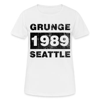 GRUNGE SEATTLE BLACK - T-shirt respirant Femme - blanc - Devant - AI Model Female 172 dark (172cm)