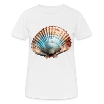 Les pétoncles sont aussi appelés moules pèlerines - T-shirt respirant Femme - blanc - Devant - AI Model Female 172 dark (172cm)