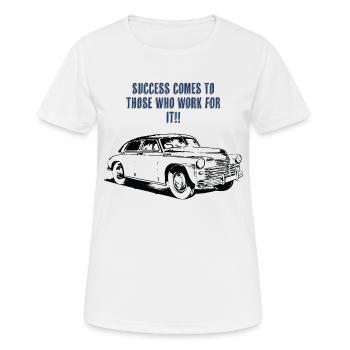 Erfolg durch Engagement und harte Arbeit - Frauen T-Shirt atmungsaktiv - Weiß - Vorne - AI Model Female 172 dark (172cm)